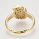 Ciondoli in ottone con zirconi cubici e orecchini a bottone e anelli regolabili set di gioielli SJEW-S043-11-3