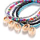 Bracelets de cheville perles de verre AJEW-AN00252-3