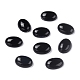 Oval Natural Black Agate Cabochons G-K020-18x13mm-01-3