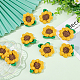 Fingerinspire 10 pièce d'appliques en crochet tournesol 2x1.9x0.4 pouces en forme de fleur DIY-FG0004-04-4