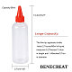 Benecreat3色液体用プラスチック空ボトル  先のとがった口のトップキャップ  ミックスカラー  13.4x3.75cm  容量：80ml（2.7液量オンス）  5個/カラー  15個/セット DIY-BC0009-19-2