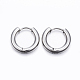 304 Stainless Steel Huggie Hoop Earrings X-EJEW-F111-16mm-P-1