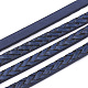 Braided Flat Single Face Imitation Leather Cords LC-T003-01B-1