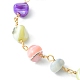 Bracelets de cheville de chaînes de perles de pépite de coquille faites à la main AJEW-AN00544-4