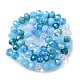 Chapelets de perles en verre électroplaqué, de couleur plaquée ab , facette, rondelle, lumière bleu ciel, 7.5~8x6mm, Trou: 1.5mm, Environ 69~72 pcs/chapelet, 16.54 pouce ~ 17.24 pouces (42 cm ~ 43.8 cm)
