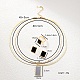 女性用ステンレススチールジュエリーセット  スネークチェーン二層チャームネックレスを含む  リング＆イヤリング  ブラック  ネックレス：17-3/4インチ（450mm） YD0532-4