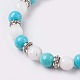 Natural & Synthetic Mixed Stone and Natural Agate Beads Stretch Bracelets BJEW-JB03733-3