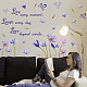 SUPERDANT Purple Flowers Wall Decor Live Wall Sticker with Love Laugh Removable Decals Peel and Stick I Need More Space DIY Wall Art Decor Decals Murals DIY-WH0228-684-3