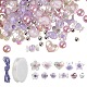 1 bolsa 480 piezas púrpura transparente / perlas acrílicas de imitación DIY-LS0003-03-1