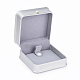 Puレザーバングル/ブレスレットギフトボックス  内側に鉄とプラスチックの模造パールボタンとベルベットが付いています  結婚式のための  ジュエリー収納ケース  ゲインボロ  9.5x9.5x5cm LBOX-L005-J01-3