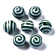 Painted Natural Wood European Beads WOOD-S057-030A-1