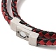 Wickelarmband aus geflochtenem Mikrofaser-Leder mit Doppelschlaufen und 304 Edelstahl-Magnetverschluss für Männer und Frauen BJEW-C021-08-P-5
