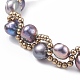 Bracelet tressé en perles naturelles et perles de verre BJEW-JB08091-03-4