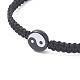 Set di braccialetti con perline intrecciate yin yang in acrilico a 2 colori BJEW-JB09406-3