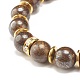 Bracciale elasticizzato con perline rotonde con pietre preziose da donna BJEW-JB07708-6