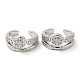 Rack Plating Brass Micro Pave Cubic Zirconia Flat Round Cuff Earrings EJEW-E290-09P-1