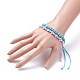 2 pz 2 colori braccialetto di corda intrecciata con fiori di pesco BJEW-JB07610-03-3