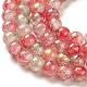 Chapelets de perles en verre craquelé peint X1-DGLA-R053-03D-3