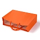 長方形の紙袋  ハンドル付き  ギフトバッグやショッピングバッグ用  レッドオレンジ  28x40x0.6cm CARB-F007-04F-4