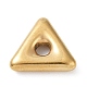 304ステンレス鋼スペーサービーズ  三角形  ゴールドカラー  16.5x18.5x4.5mm  穴：4mm STAS-A088-06G-1