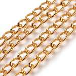 Алюминиевые скрученные цепи, бордюрные цепи, несварные, окисляется в золотом, ссылка: 5x9 mm