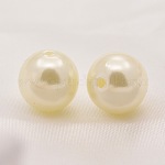 Perles rondes en plastique ABS imitation perle, blanc, 10mm, Trou: 2mm, environ 1000 pcs/500 g
