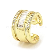 Серьги-каффы из латуни с микропаве и кубическим цирконием EJEW-H117-08G
