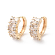 Серьги-кольца из латуни с прозрачным кубическим цирконием EJEW-S241-07G