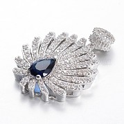 Цветок микро проложить кубического циркония большие подвески KK-E671-34B-P