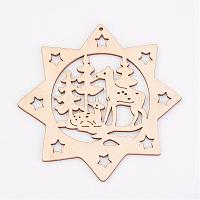 Неокрашенные деревянные подвески&nbsp;WOOD-K005-15