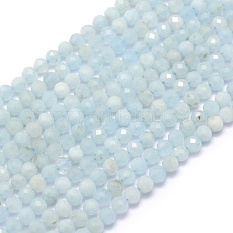 Natural Aquamarine Beads Strands G-E411-19D-3mm