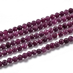Filamenti di perline naturali, sfaccettato, tondo, 4mm, Foro: 0.6 mm, circa 110pcs/filo, 15.35 pollice (39 cm)