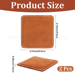2 serviette de golf carrée en cuir&nbsp;DIY-CL0001-40A