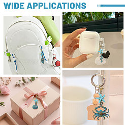 27 pièce 9 styles de décorations suspendues en alliage sur le thème de l'océan&nbsp;HJEW-CA00098