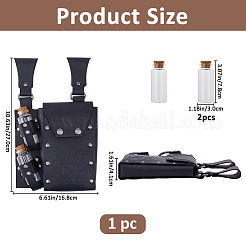 Rechteckige mittelalterliche Gürteltasche aus PU-Leder mit 2 Glastrankflasche&nbsp;AJEW-WH0752-297A