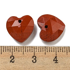 Подвески-сердечки из натуральной красной яшмы с гранеными сердечками&nbsp;G-G123-01B