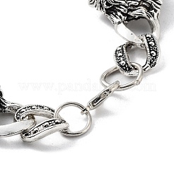 Bracelets de chaîne à maillons de lion en alliage rétro pour femmes et hommes&nbsp;BJEW-L684-006AS