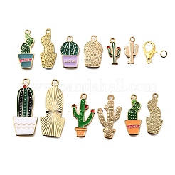 Наборы для самостоятельного изготовления подвески в виде кактуса из эмалевого сплава&nbsp;DIY-FP0001-42
