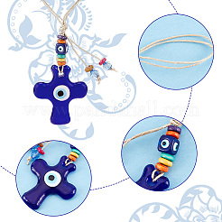 Ahademaker 4 шт. 4 стильные стеклянные подвески от сглаза украшения&nbsp;HJEW-GA0001-33