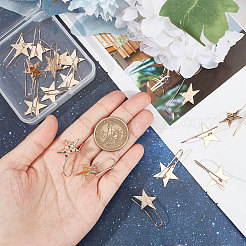 20 шт. латунные крючки для сережек в форме звезды&nbsp;KK-BBC0004-88