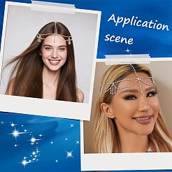 Braut-Stirnbänder aus Messing mit Strassen für Frauen&nbsp;OHAR-WH20014-003G