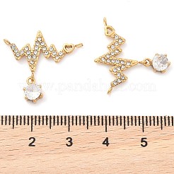 Подвески-шармы в виде сердца из нержавеющей стали 304 со стразами&nbsp;STAS-Q340-04G-02