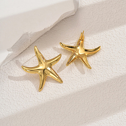 Стильные серьги-гвоздики в форме морской звезды из нержавеющей стали 201&nbsp;ZQ5890