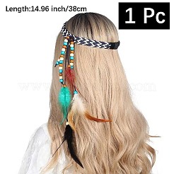 1 Stück Boho Federn Stirnband Haarverlängerung Kopfbedeckung&nbsp;AJEW-DJ0001-51B