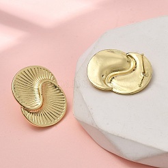 Изогнутые латунные серьги-гвоздики&nbsp;EJEW-H180-25G