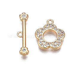 Fermagli a ginocchiera in zircone chiaro micro pavè di ottone&nbsp;X-KK-Q278-013-NF