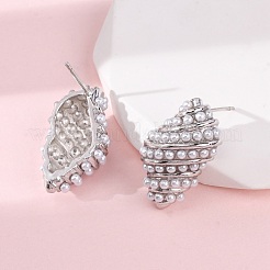 Boucles d'oreilles à tige en laiton conque&nbsp;EJEW-H165-01C-P
