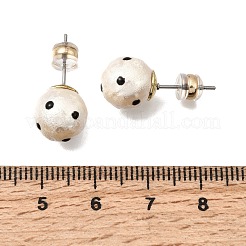 Boucles d'oreilles puces en alliage et résine avec perles&nbsp;EJEW-G466-14G