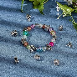 Европейские сплавочные бусины тибетского стиля &nbsp;TIBEB-FH0001-19AS-LF