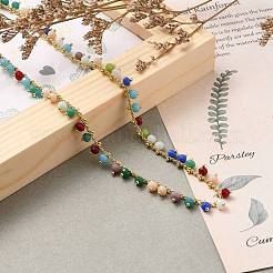Collane con pendente in vetro rondelle&nbsp;NJEW-JN03187